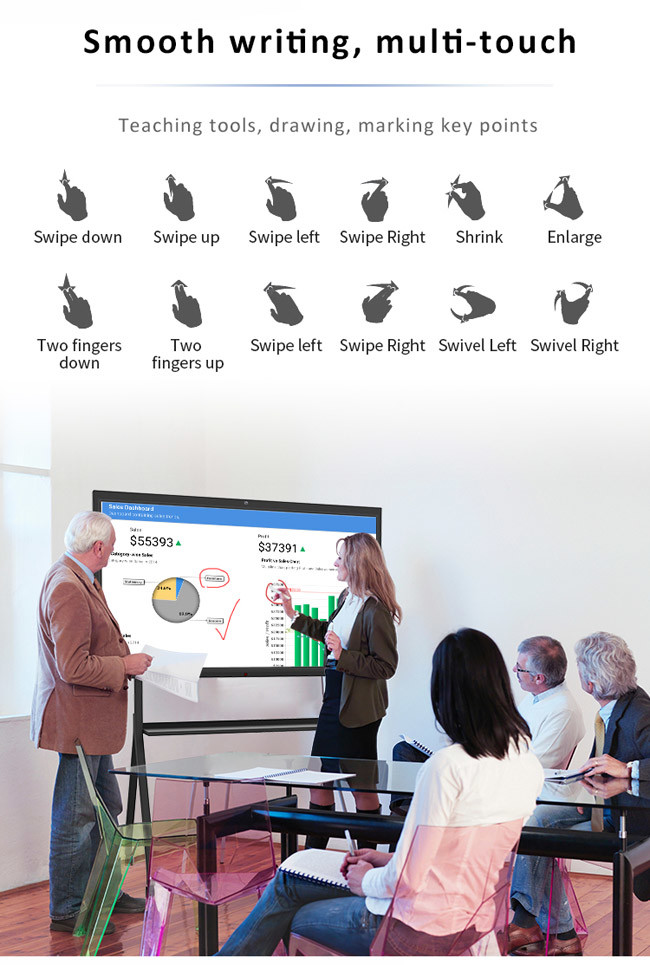 CNAS Education Interactive Whiteboard 60 Inch Touchscreen Monitor Windows 10 OS