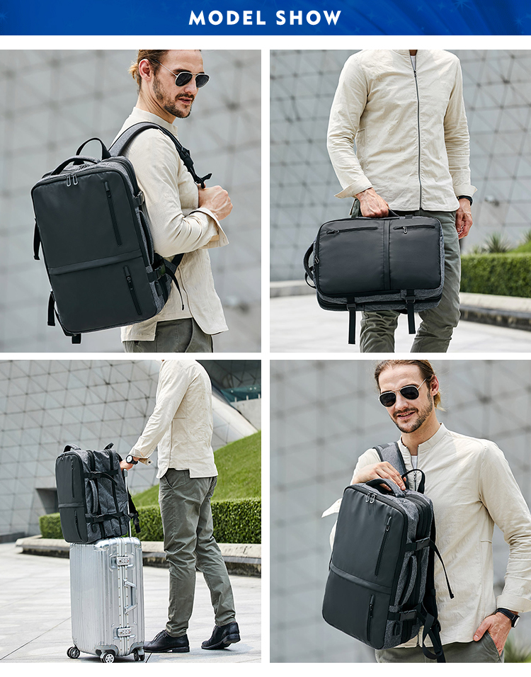 Multifunction Expandable Travel Nylon Laptop Backpack With USB
