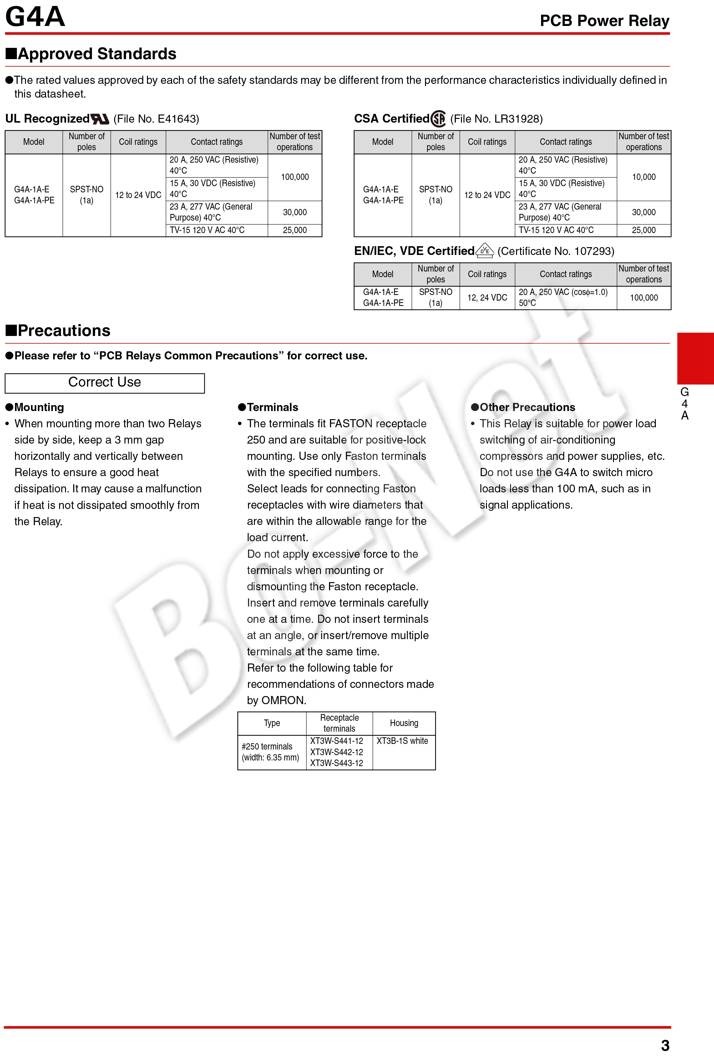 G4A-1A-E-05VDC Omron orignal new electromagnetic relay G4A-1A-E-05VDC