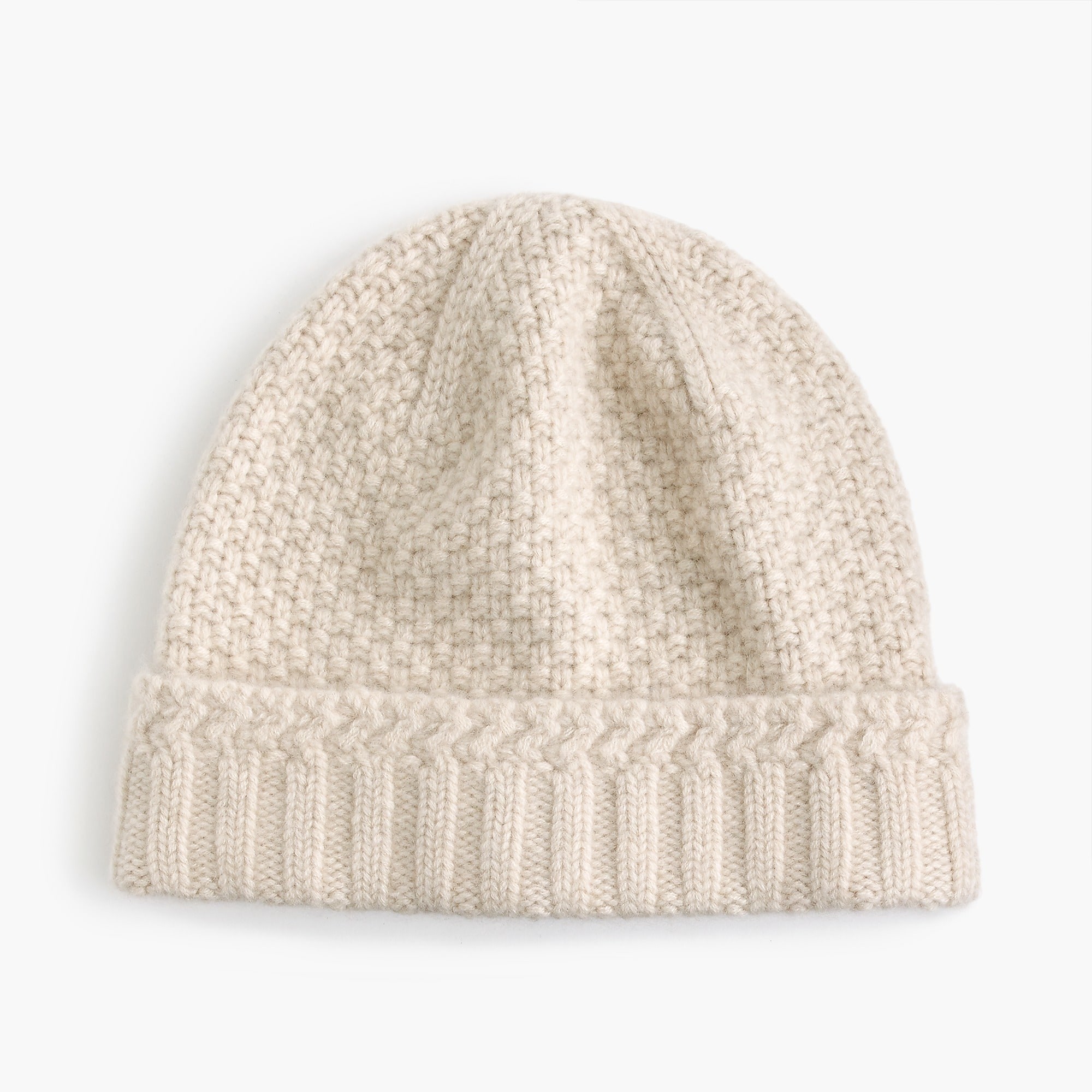 MEN'S 100% CASHMERE KNITTED BEANIE HAT IN SEED STITCH