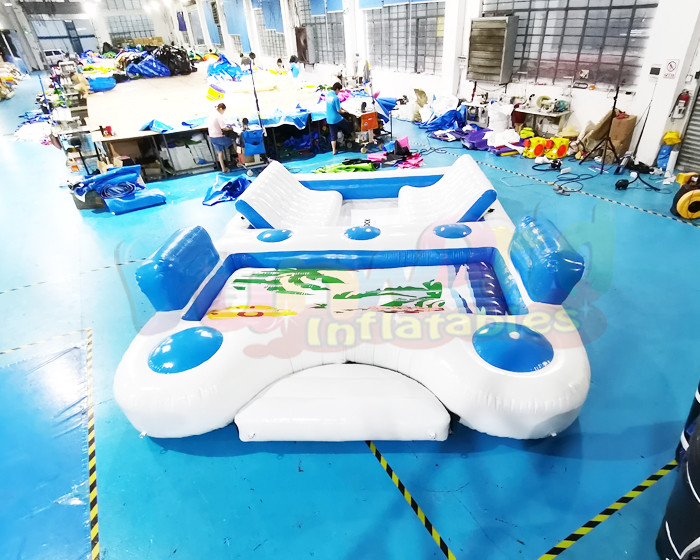 Commercial Plato Inflatable Boat Toys Blow Up Floating Island