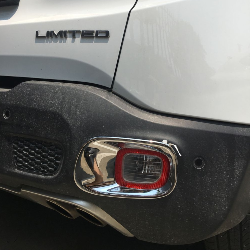 JEEP Renegade 2016 Chromed Front Fog Lamp Cover and Rear Bumper light Molding