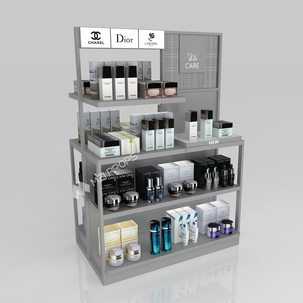 GDR11-ZD01-A Retail Store Display with LED Light Strips and Gray Glass for Mall Boutiques