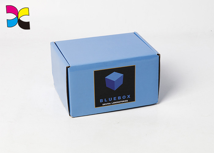 High End Blue Printed Gift Boxes / Rectangle Cardboard Packing Boxes