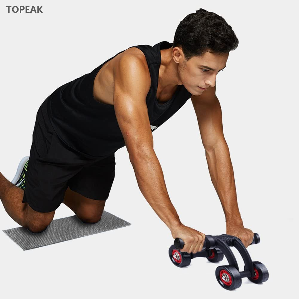 1.2kg Exercise Abdominal Wheel Roller For Core Abs With Knee Pad And Brake Plate