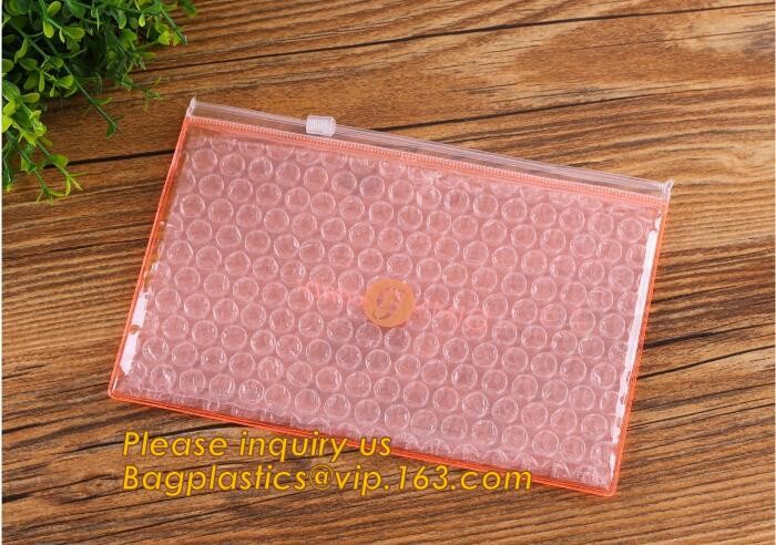 Holographic Factory Shiny gold Cosmetic bag Zipper Bubble Bag zip-lock Slider Padded Mailer metallic bubble zipper bagea