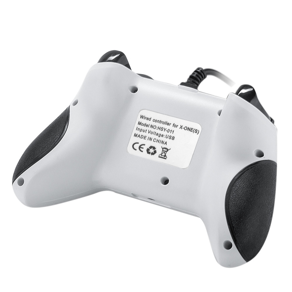 Dual Vibration 1.8m Wired Controller Gamepad with 4 LED Indicators 3.5mm Audio Jack for XBox One Slim and Windows PC