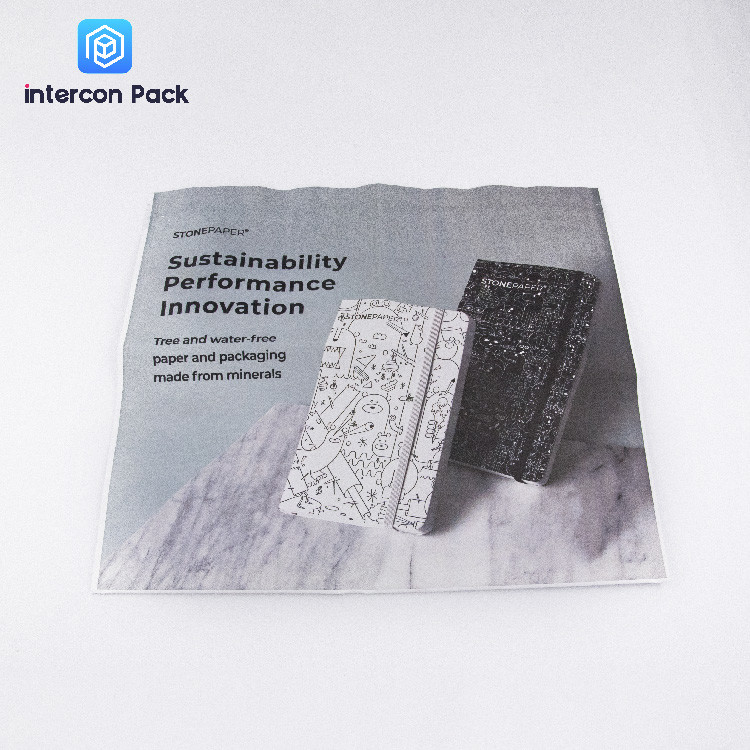 Biodegradable Stone Paper Bag Three Side Sealing Zipper Packaging Bag