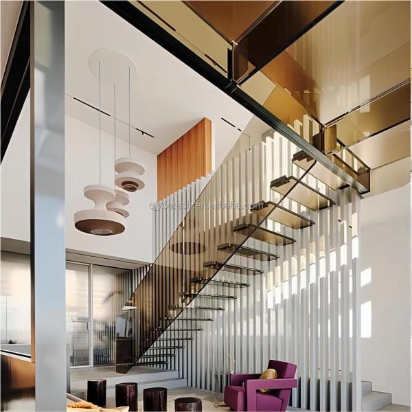 Supermarket Laminated Safety Glass Spiral Staircase Handrail for Indoor