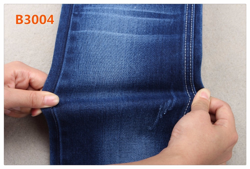 Crosshatch 11oz 170 Cm 65% Cotton Stretch Slub Denim Fabric For Jeans
