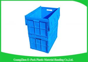 Buy cheap Blue Collapsible Plastic Containers with Attached Lids / Stackable plastic container product