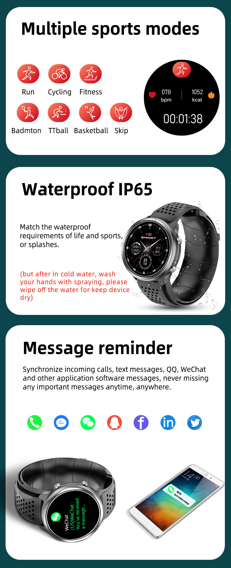 Air Pump Accurate ECG Blood Pressure Health Monitor Smart Watch P30 1.3 Inch For Healthcare
