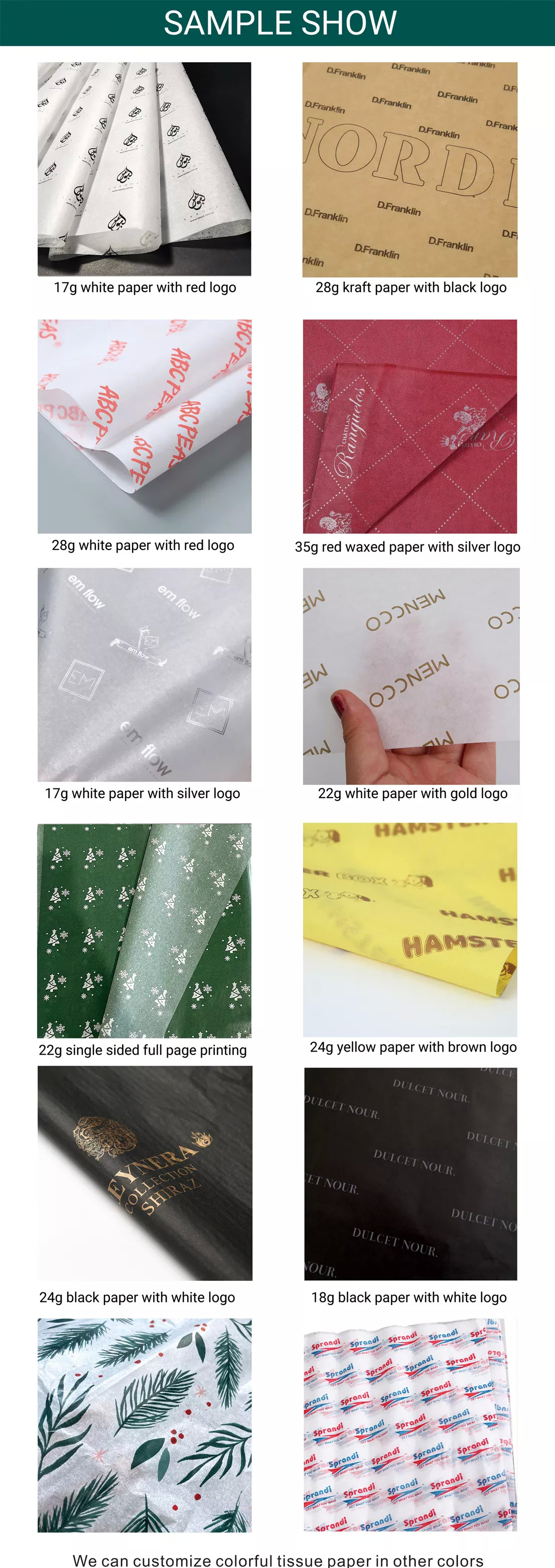 Custom Gold Foil Wood Pulp Tissue Paper Sheets For Gift Rose Gold
