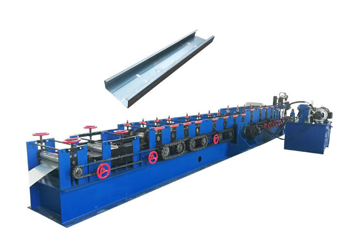 Cold Iron Steel C Purlin Roll Forming Machine With PLC Computer Control Systerm