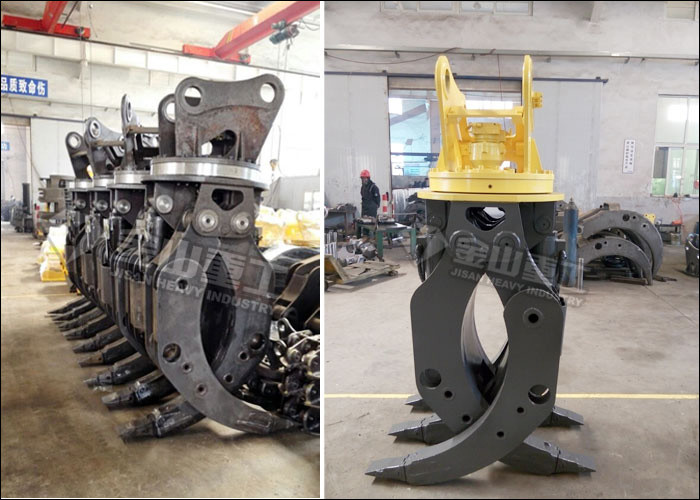 CE Approved Rotary Hydraulic Wood Grapple For Hitachi ZX230 ZX210 Excavator