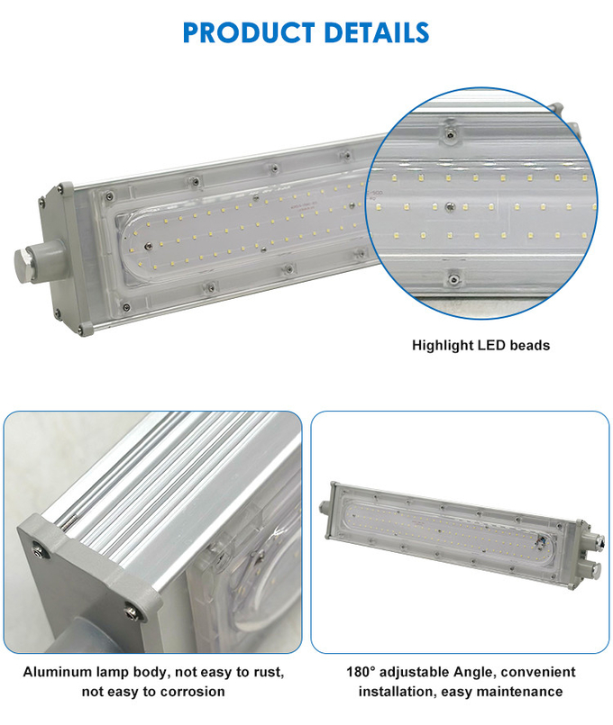 IP65 50w 100w Explosion Proof Linear Light Fixtures AC100 - 265V