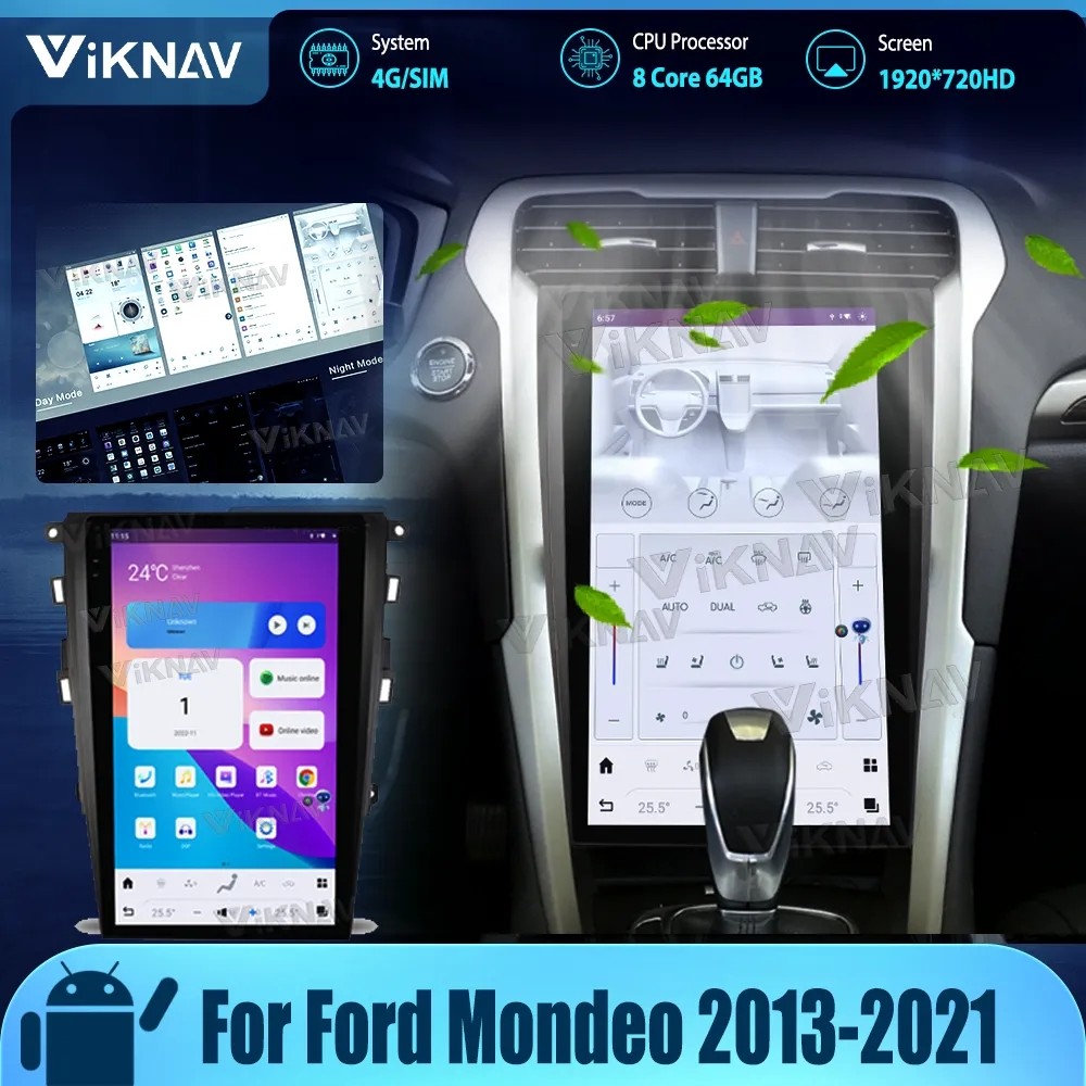 13.6 inch Touch Screen For 2013-2021 Ford Mondeo Android 11 Multimedia Player For Original Car SYINC3 GPS CarPlay