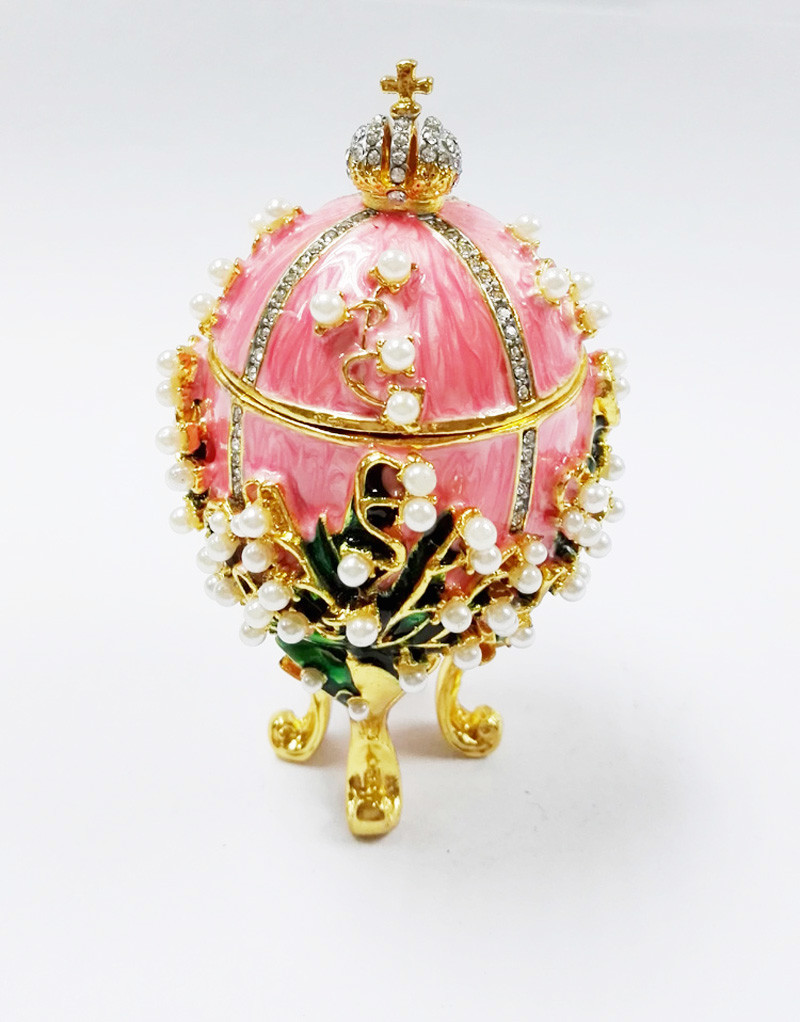 Enameled Easter Egg Jewelry Box wholesale easter egg metal Faberge Egg Jewelry Boxes Trinket Boxes decor metal gift