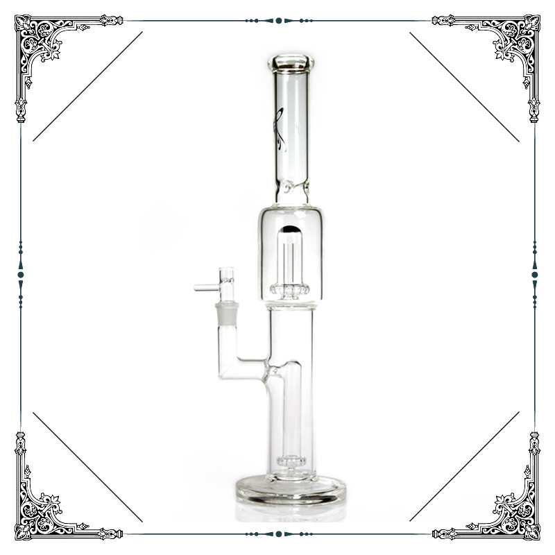 Toro 18 Inch Tall Glass Smoking Pipes With Double Showerhead Perc Bongs Wholesales