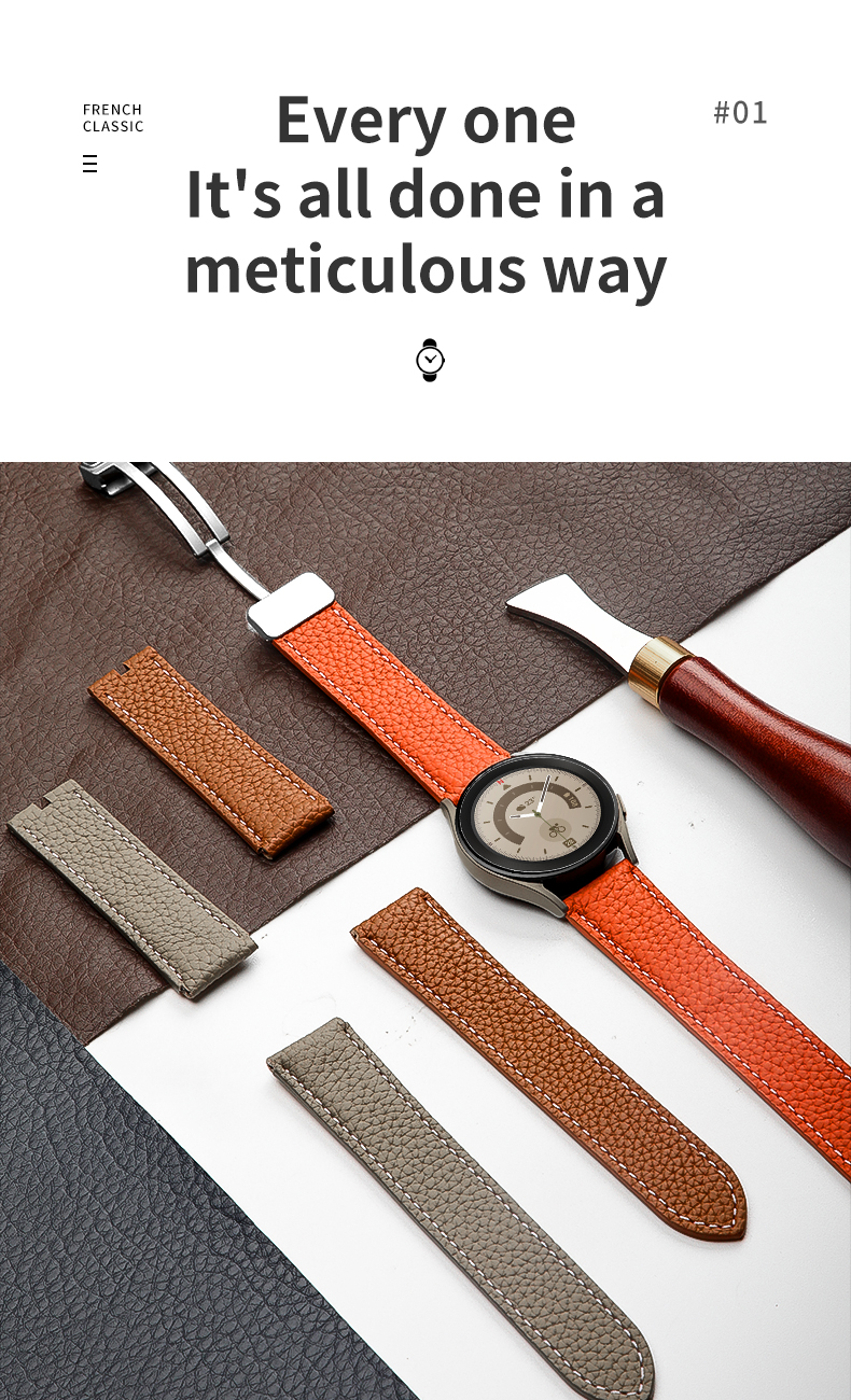 20mm Leather Watch Strap Replacement for SamSung GaLaxy Watch 4 Wrist Band Gift Accessory