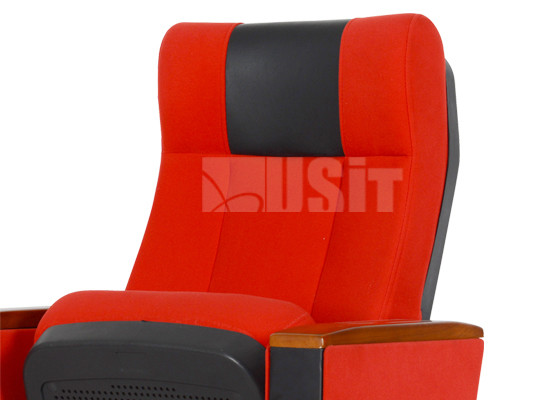 High End Fabric Church Theatre Seating , Commercial Theater Seating Soft PU Headrest Cover