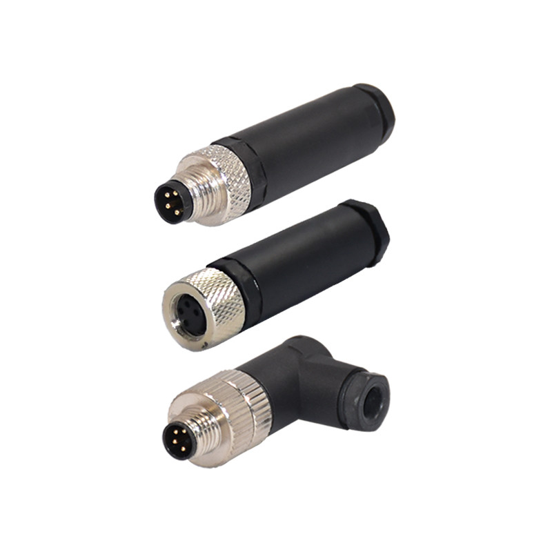 Automation M8 Waterproof Connector 90 Degree Assembly 4 Pin Male To Male Connector