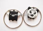 Creative cartoon pig design pvc keychain with bracelet unique luggage tag shape