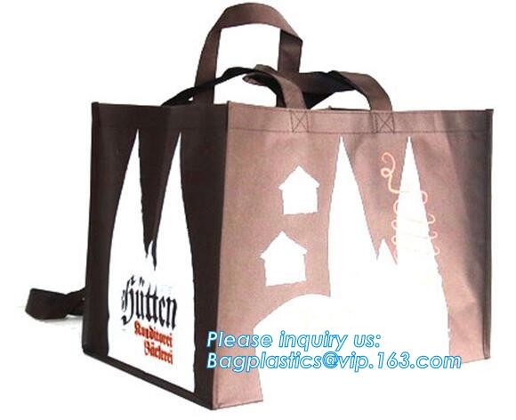 Promotional Custom LOGO Printed Gift Tote Shopping Non Woven Bag, Classic Black Non Woven Fabric Shopping Carry Bag Whol