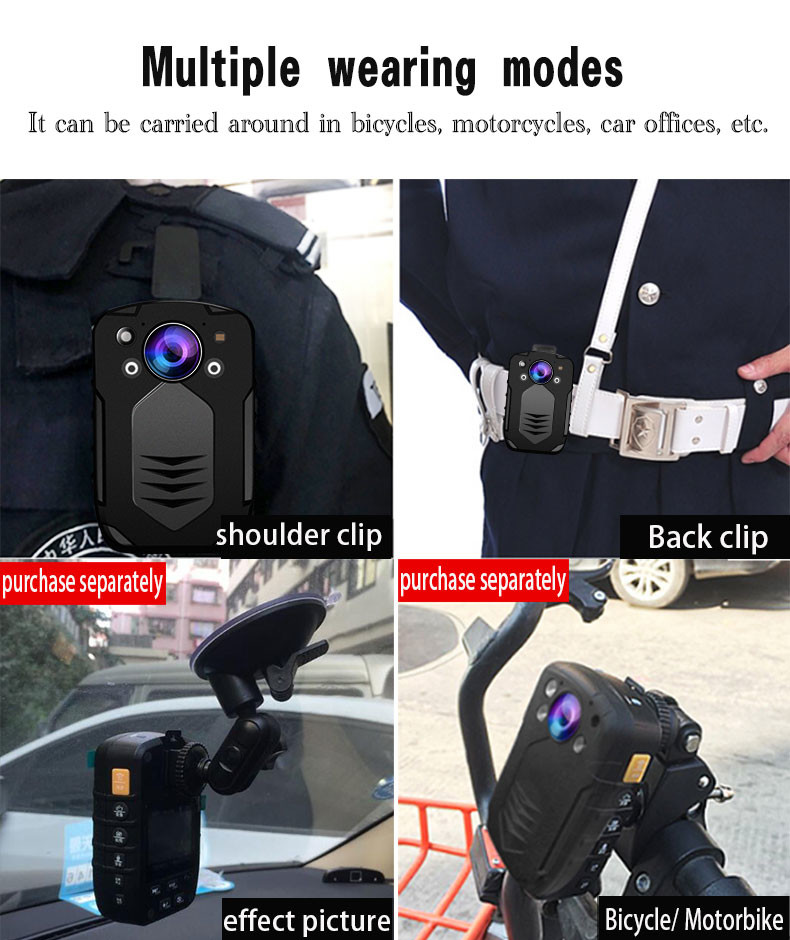 LED White Light Police Body Cameras With 4K 2K Resolution Wide Angle 140 Degrees
