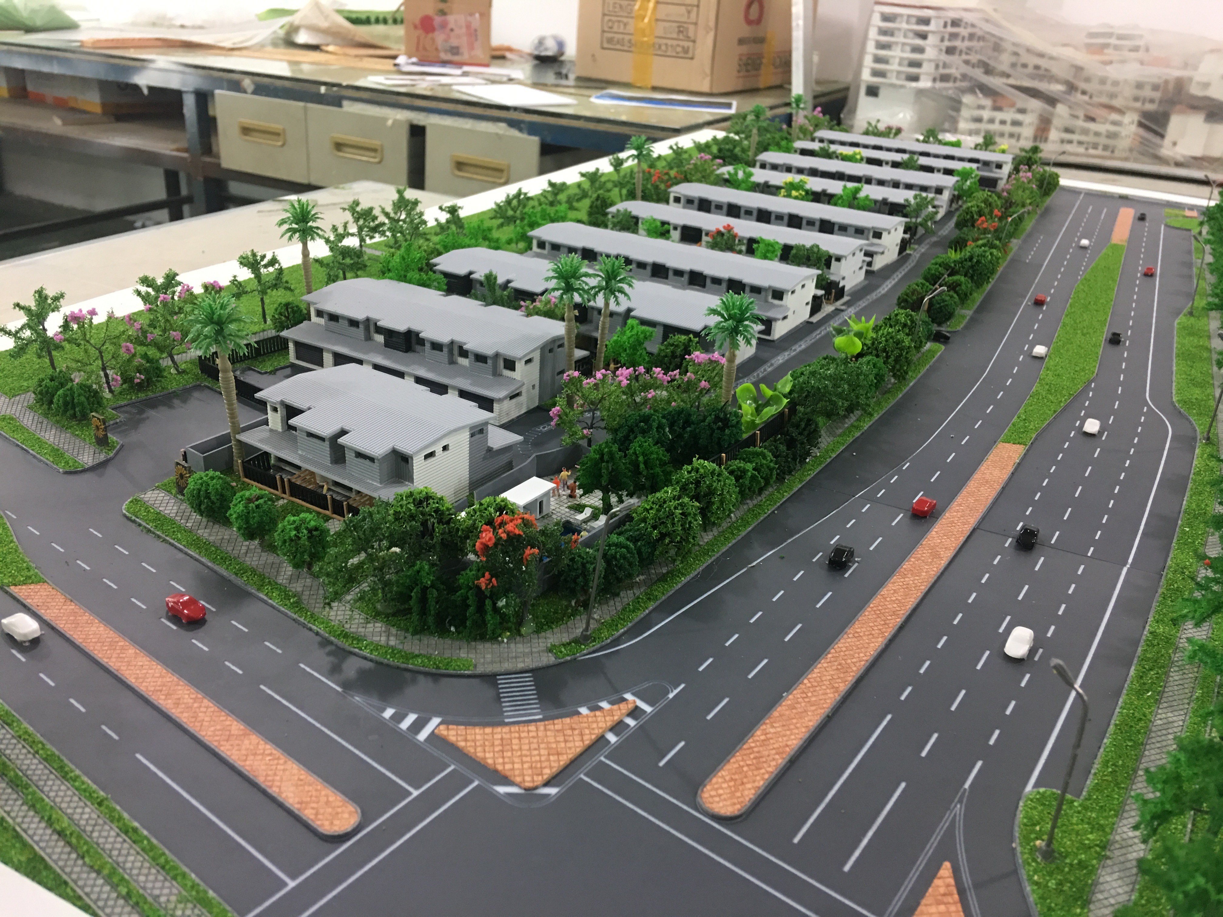 Abs Plastic / Acrylic Square House Interior 3D Model With Model Trees