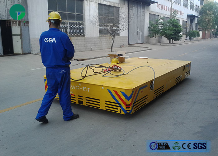10t Double Motor Drive 4 Wheel Electric Trandport Cart On Cement Floor For Roll Handling