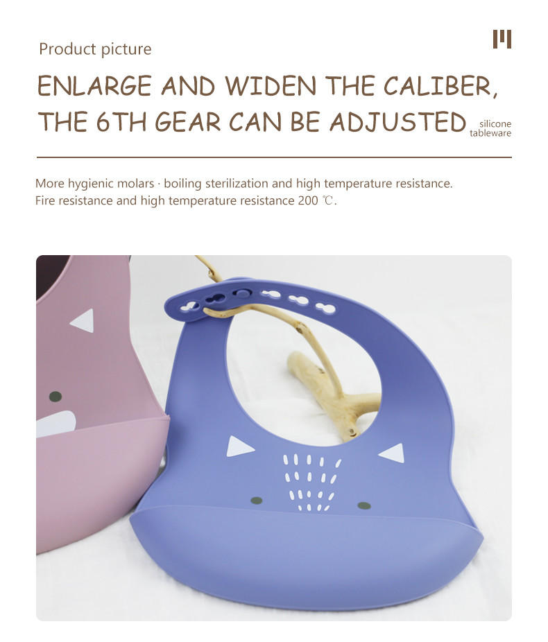 Newborn Baby Cute Silicone Bibs With Crumb Catcher Eco Friendly Material