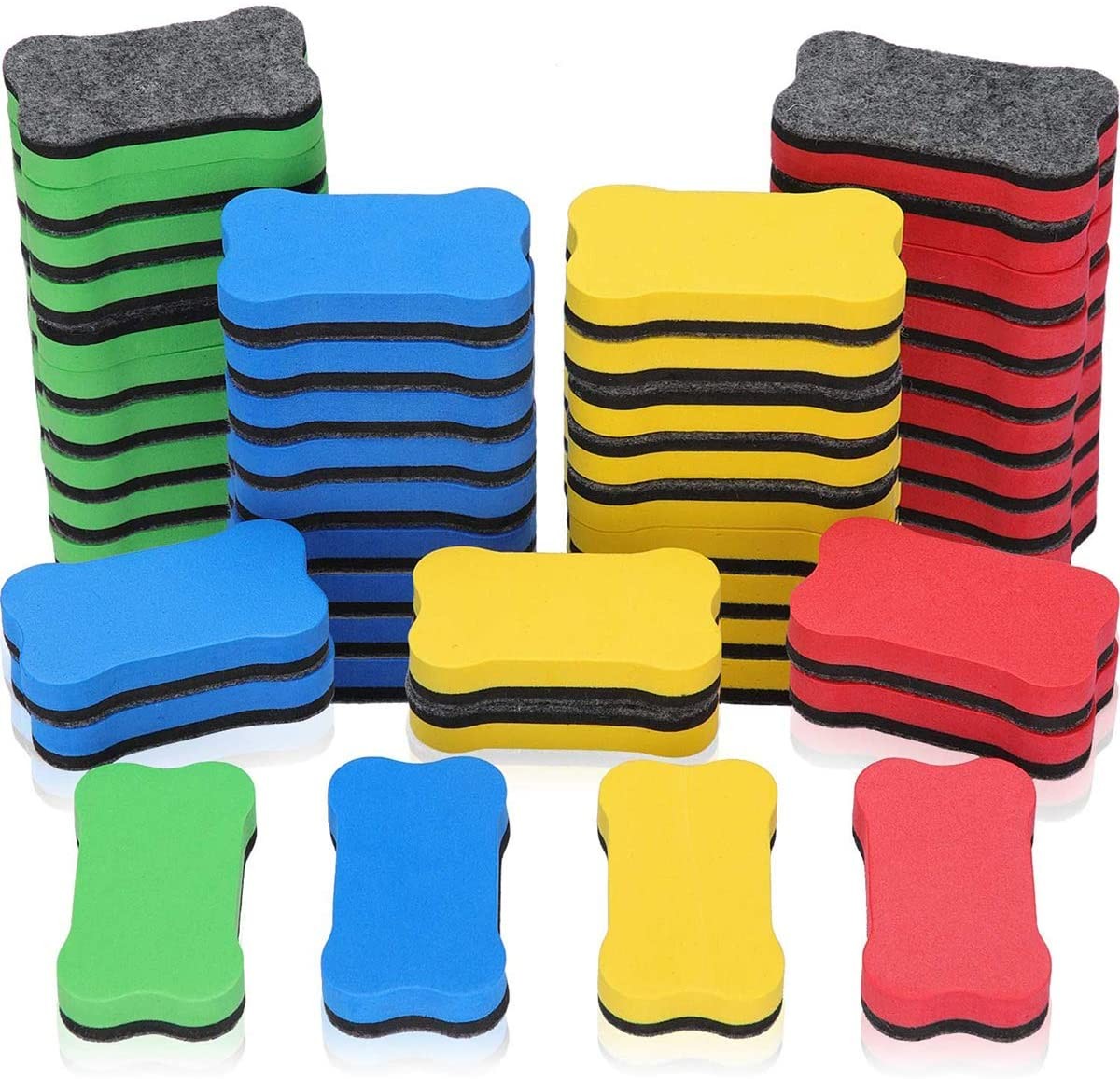 Blackboard Magnetic Dry Eraser Yellow Bone Shape 2.76 *1.57 Inch