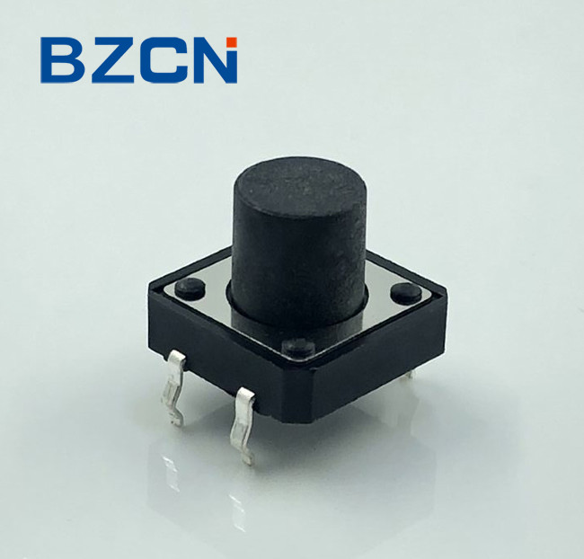 Flat Stem Sealed Tactile Switch Black Color Tact Feeling Tactile Switch