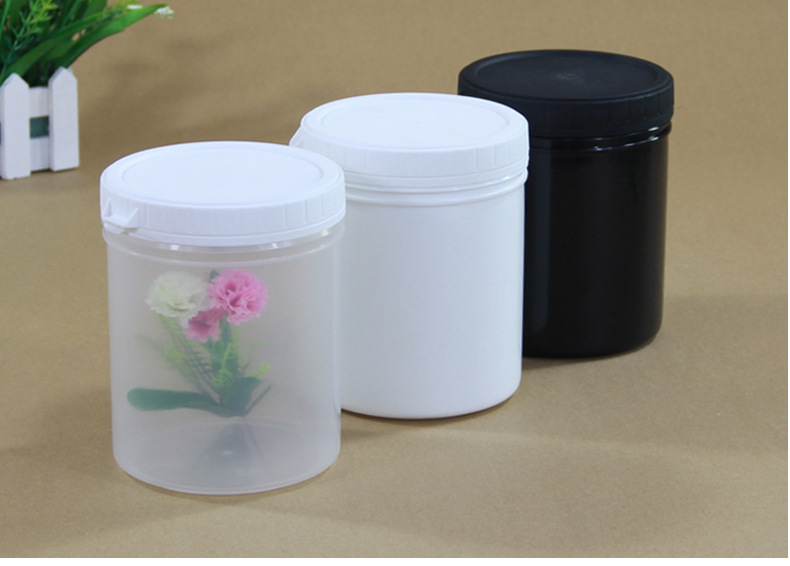 Powder Packing HDPE Jar with Wide Mouth and Sealed Screw Neck in Black/White/Transculent