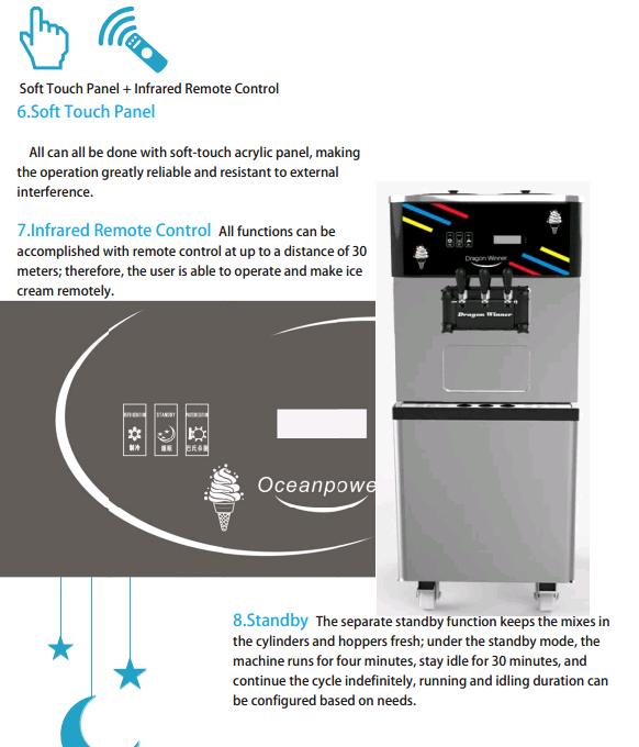 We're factory.Touch Pad.Remote control Ice Cream Machine Frozen Yogurt machine