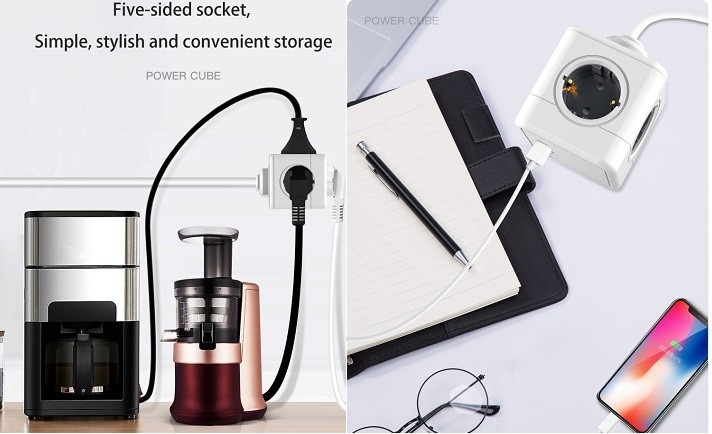 USB+Type-C European Travel Smart Wifi Socket Plug 240 Volt Cube Power Outlet