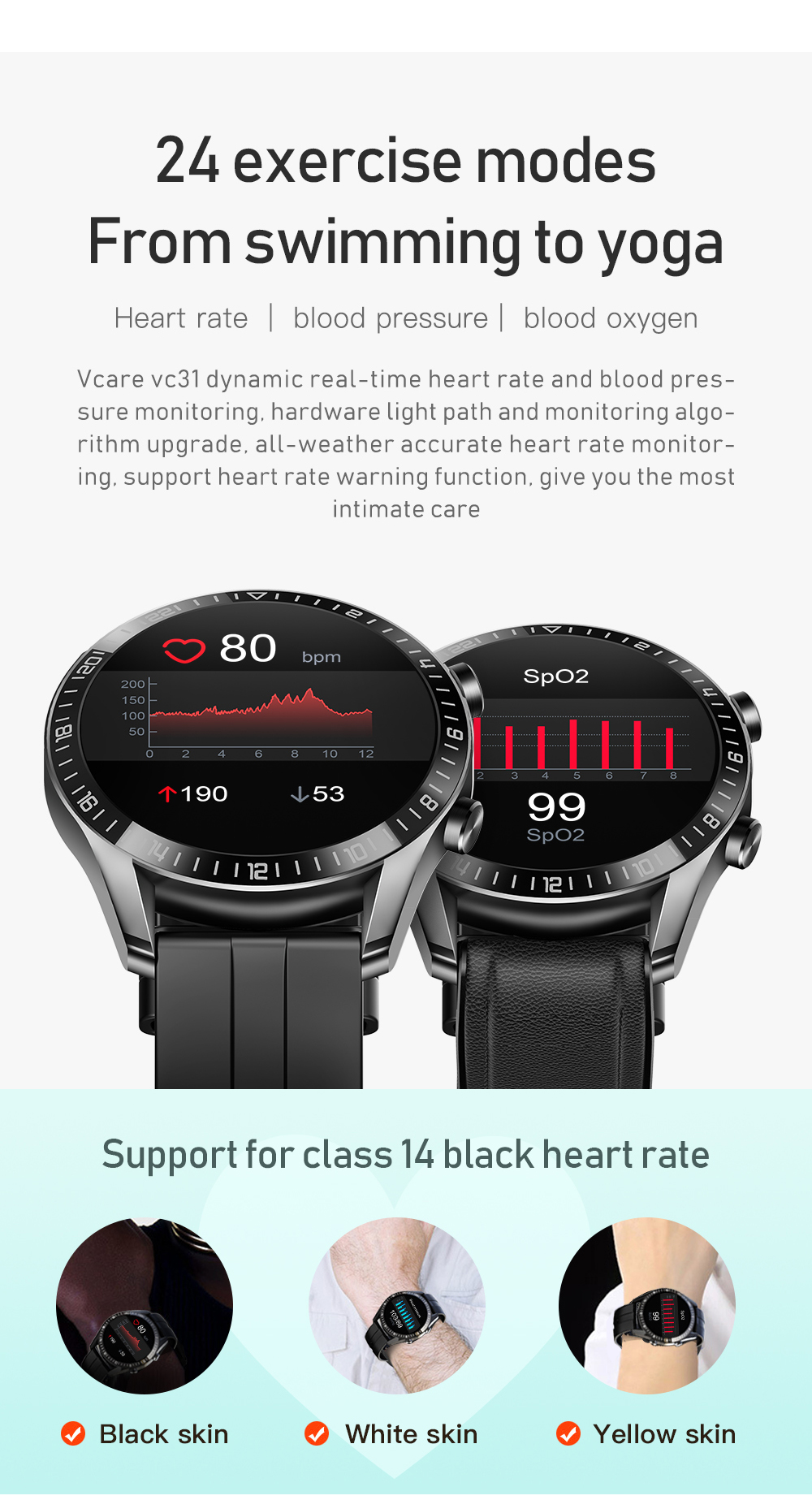 HL59 Smartwatch Electronic Couples 1.28 inch ECG PPG Blood Pressure Watch No Camera