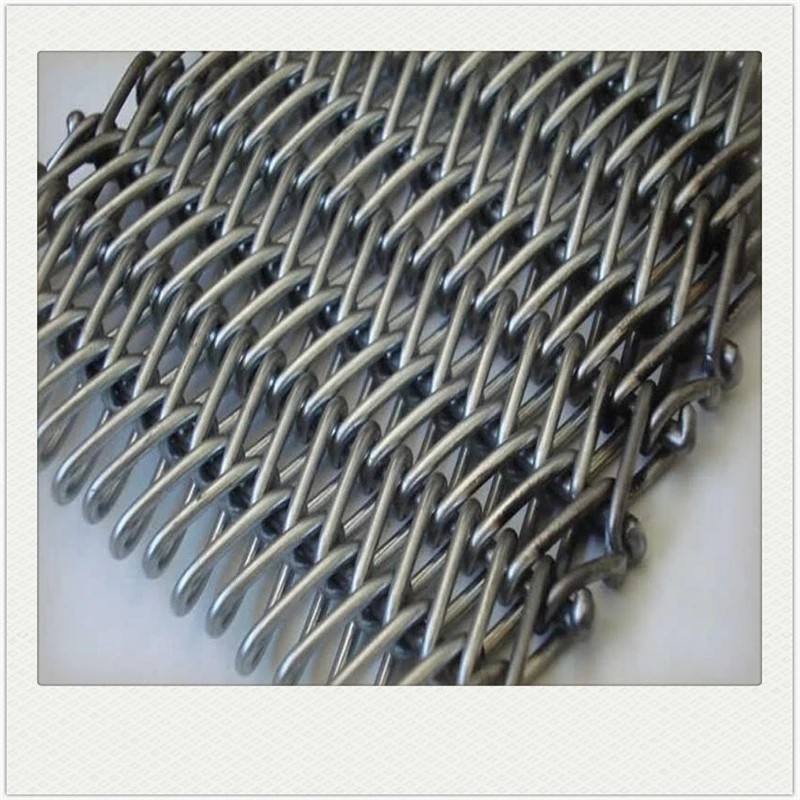 400mm 500mm Metal Wire Mesh Conveyor Flat Flex Belt With Chain