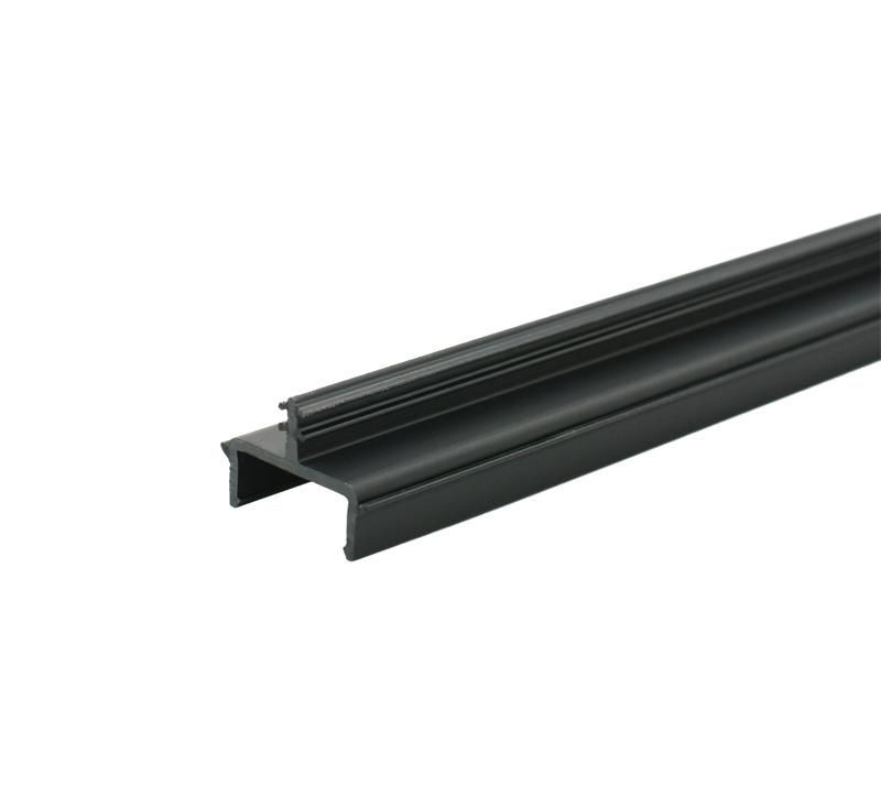 Matte Black Fixed Panel Shower Door Deep U-Channel Profile