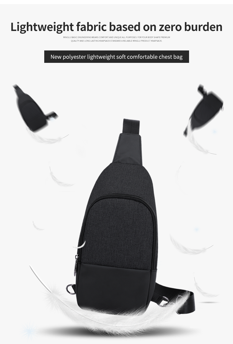 Wholesale OEM custom logo men waterproof light Korean style crossbody trend mens chest bag sling bag