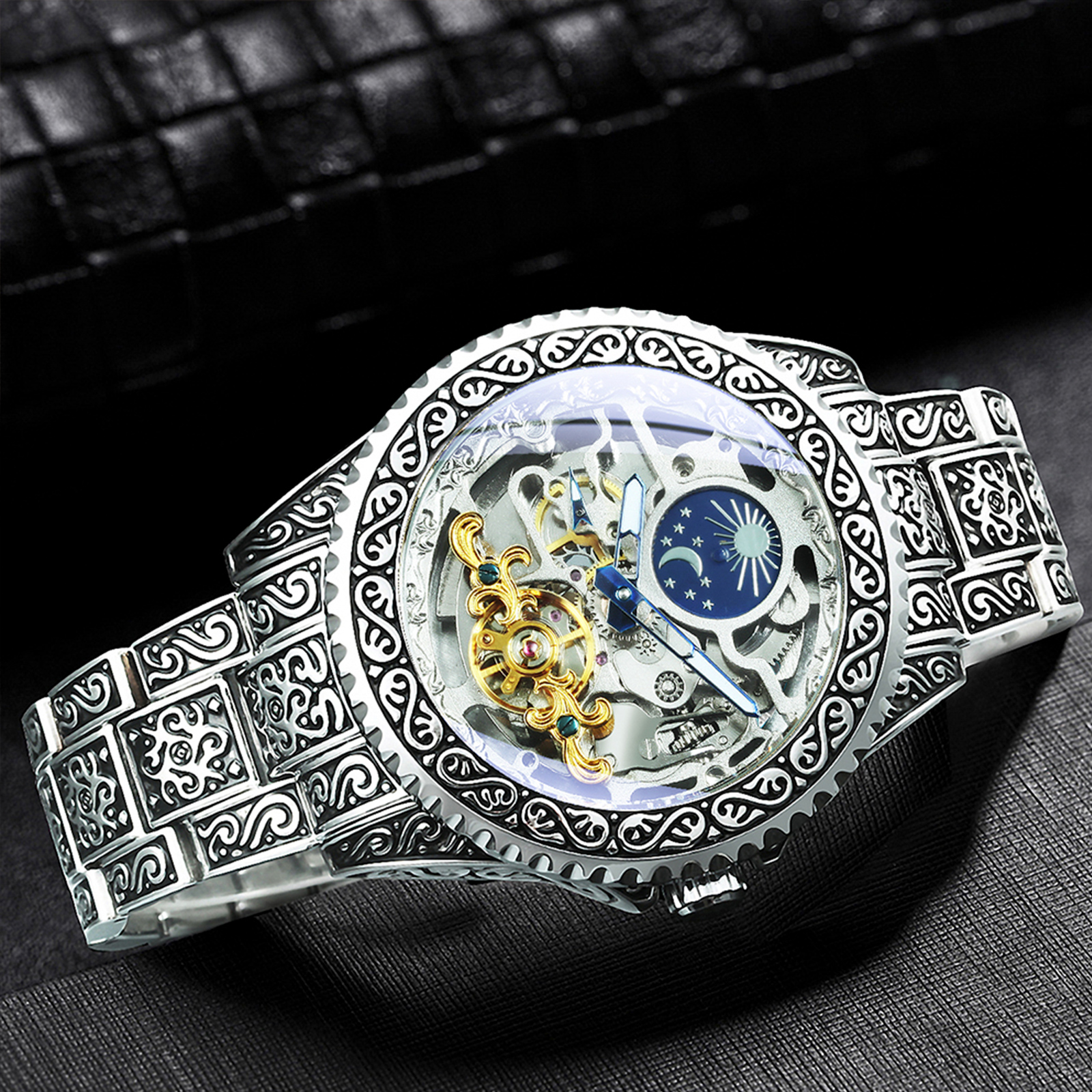Automatic Watch for Men Mechanical Skeleton 6