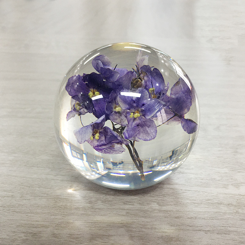 Acrylic Flower Paperweight Logo Customized For Decoration