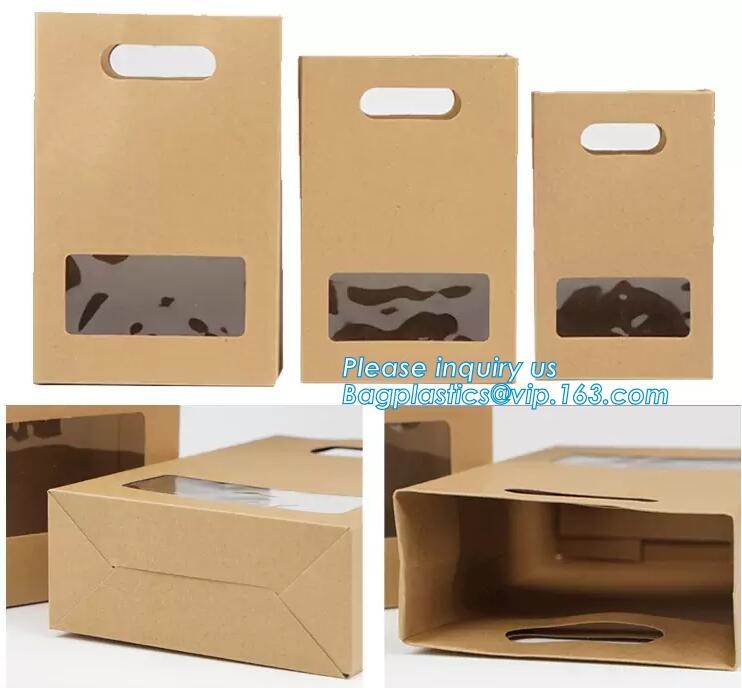 Custom Printed Accept Wholesale Stock White Brown Kraft Paper Shopping Bag With Handle No Minimum, carrier handle bags