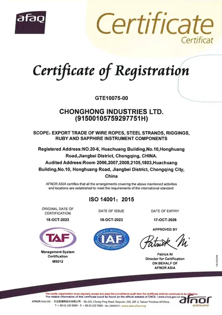 Chongqing Honghao Technology Co., Ltd. Certifications