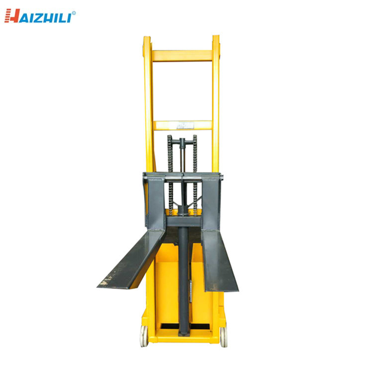Non Polluting Warehouse Forklift , 1 Ton Counterbalance Manual Hydraulic Stacker