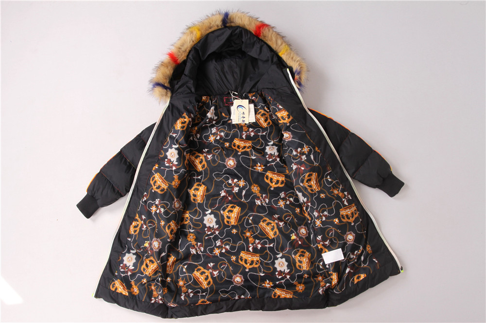 Junior Girls longline coats, Children's longline jacket, Hood Fur, Rainbow zipper