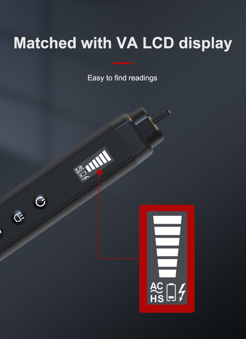 IP67 AC Voltage Detection Pen 50Hz/60Hz High Sensitivity Mode LCD Display Screen 12V~1000V Detection Range