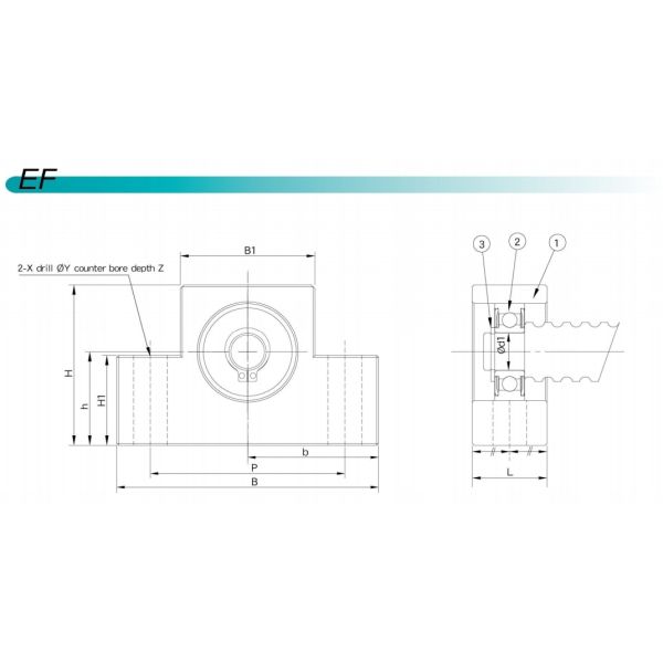 Carbon Steel Ball Screw Support RoHS EK05 JIS B 1191 Square Supported Side