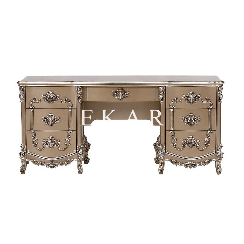 Classic Carved Dresser With Drawer Makeup Vintage Vanity Dressing Table LS-A101D